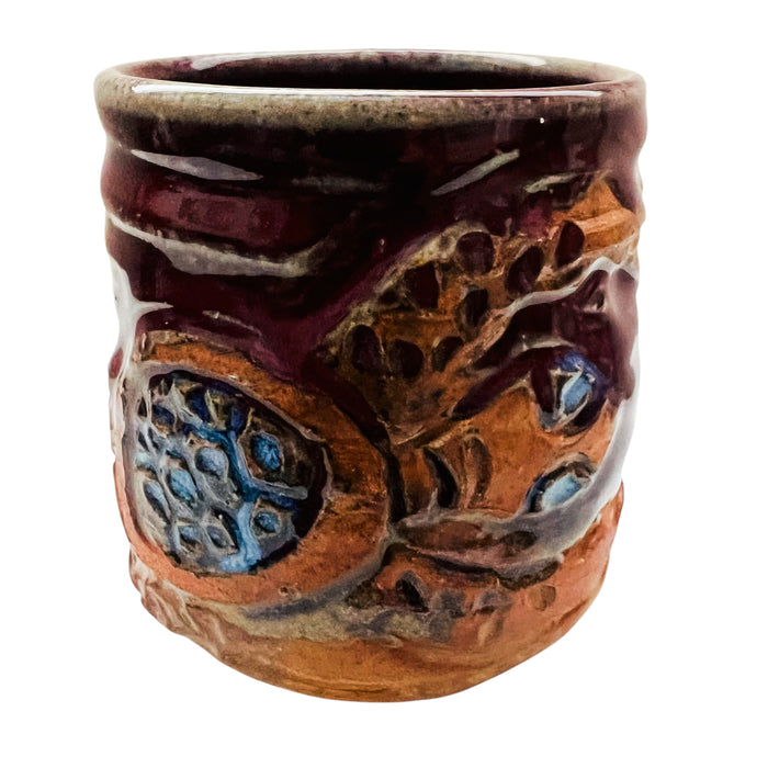 Studio Art Pottery Sculptural Drip Glaze Signed Mug