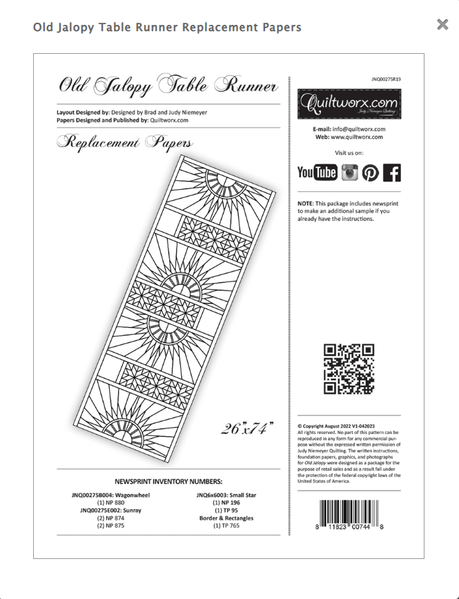 Table Runner - Old Jalopy Refill