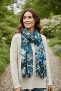 Scarves Australia Apparel & Accessories Teal Blue Grey Cotton Modal Scarf