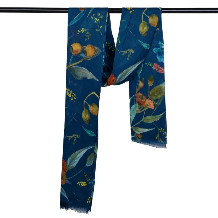 Scarves Australia Fashion Scarf Teal Floral Scarf - Australian Native Flora