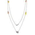 Silver 925 Tri-Colored Link Chain Necklace - ECN00042TRI | Silver Palace Inc.