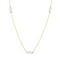 Silver 925 2 Toned Gold Plated 5 Fish 34 Inches Necklace - DIN00023GP | Silver Palace Inc.