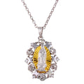 Silver 925 Two-Toned Guadalupe Necklace with CZ - GMP00011RG | Silver Palace Inc.