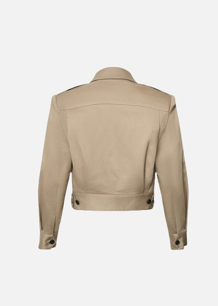 Utility Cropped Jacket (Khaki)