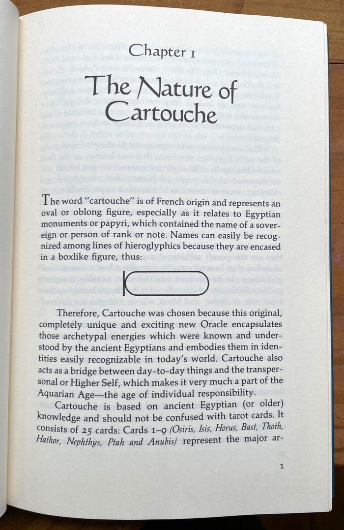WAY OF THE CARTOUCHE - Murry Hope, 1st 1985 - ANCIENT EGYPT ORACLE DIVINATION